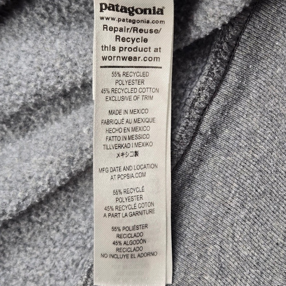 Patagonia‎ Uprisal Hoody Mens Medium Grey Striped Good Recycled Pullover Hoodie - Picture 9 of 15
